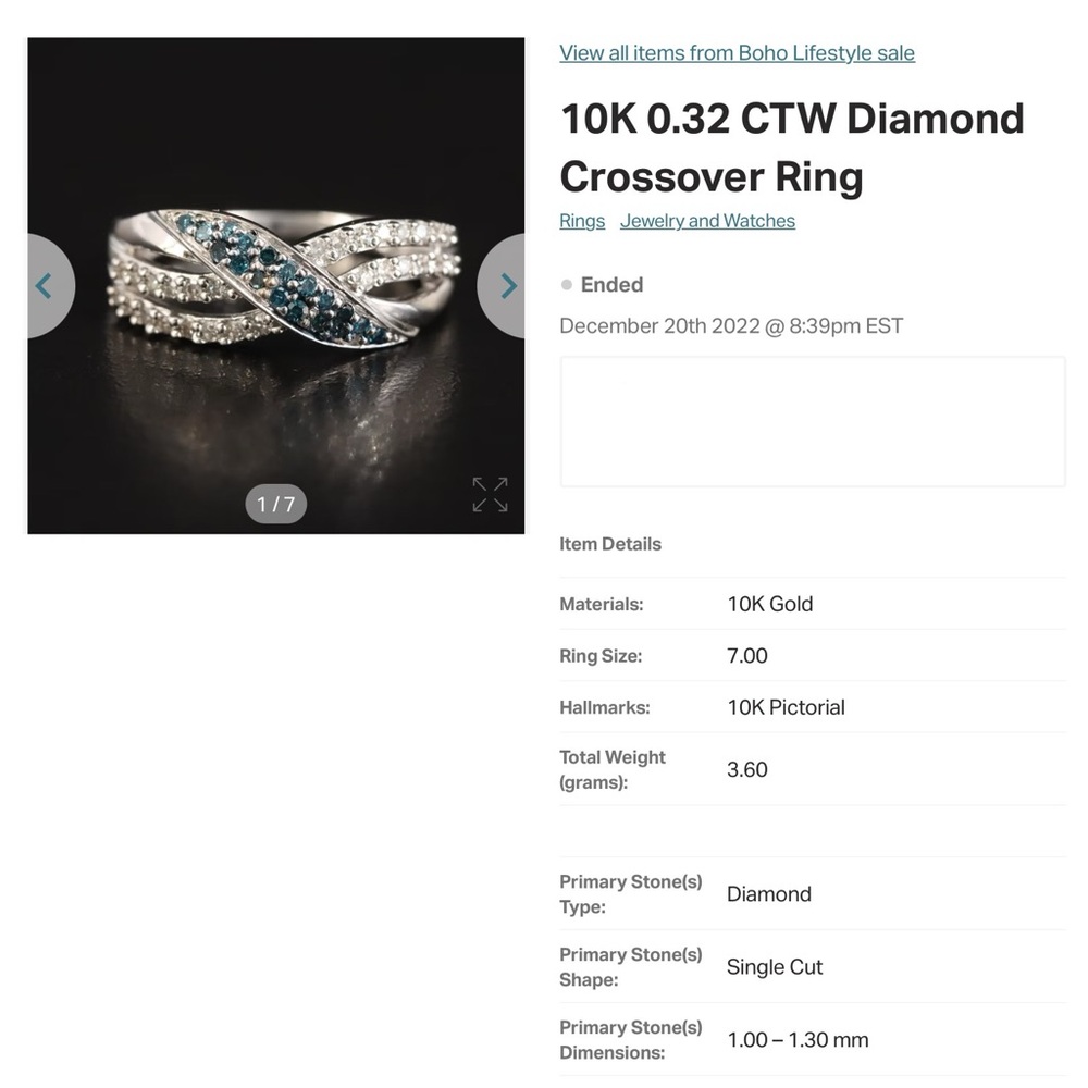 10K White Gold 0.32 CTW Diamond
Crossover Ring - Picture 3 of 4